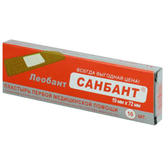 Пластырь медицинский Леобант (leobant Sun Bant) 19 мм х 72 мм №10